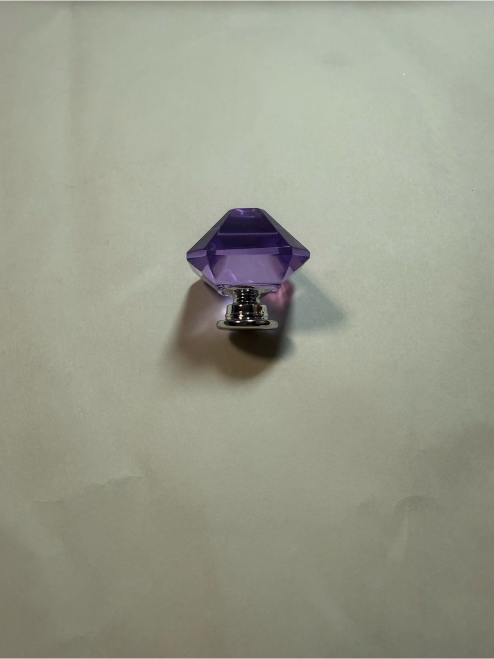 Lavender Crystal-like Resin Cabinet Knob with Silver Base - (Pk of 3)